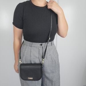 Kate Spade Black Crossbody Bag with Gold Details
